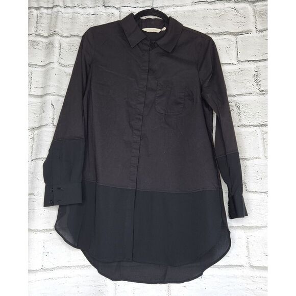 Soft Surroundings Black Women's Long-sleeved Button Up Blouse Size Small - Picture 1 of 7